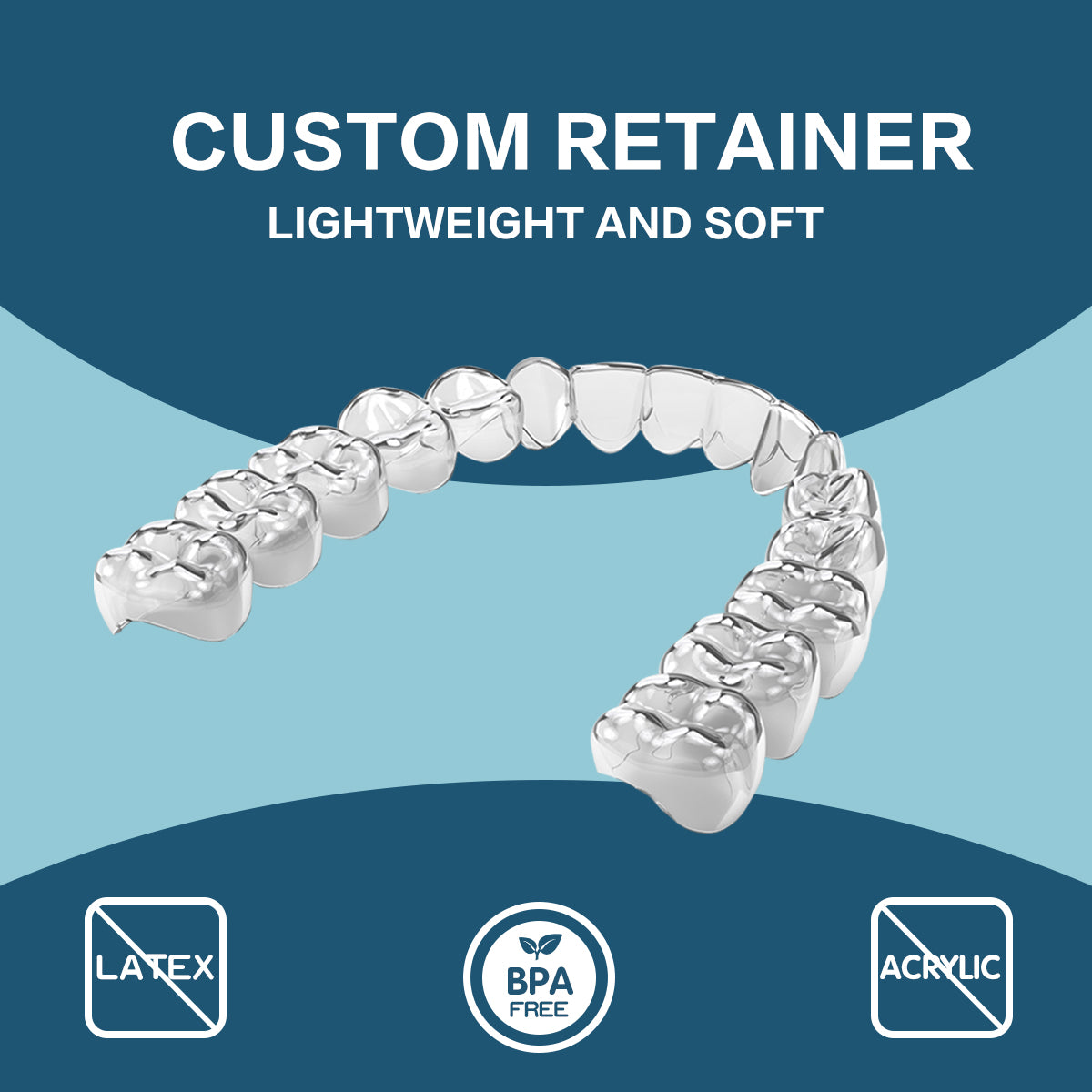 Custom Dental Clear Retainer for Upper and Lower Teeth