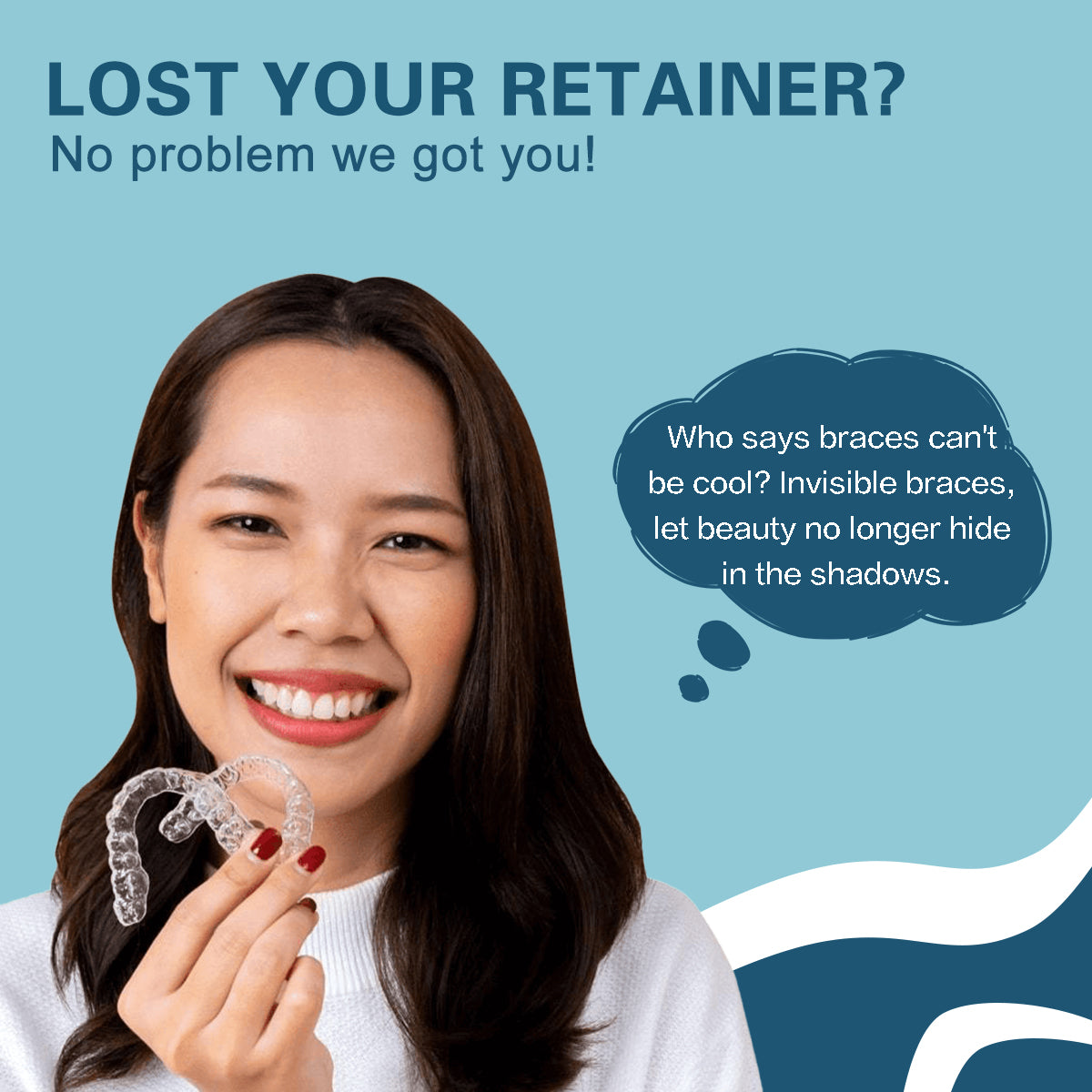 Custom Dental Clear Retainer for Upper and Lower Teeth