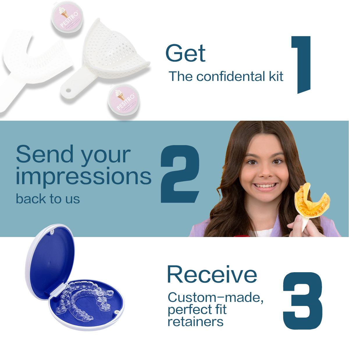 Custom Dental Clear Retainer for Upper and Lower Teeth