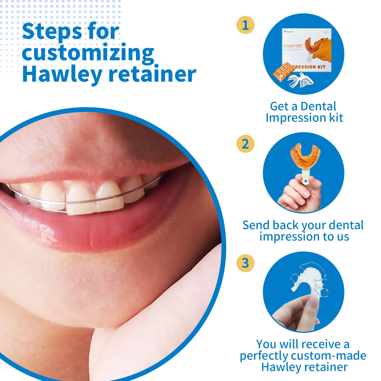 Hawley Retainers for Teeth, Retainers for Upper and Lower Teeth