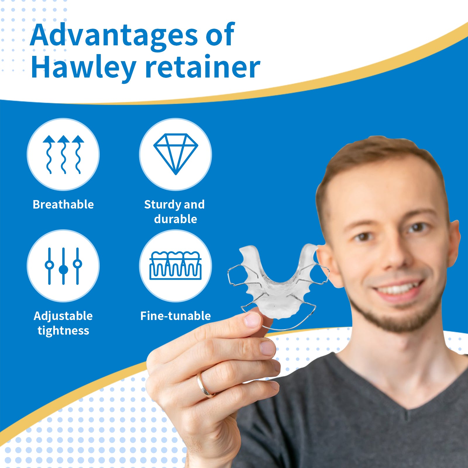 Hawley Retainers for Teeth, Retainers for Upper and Lower Teeth